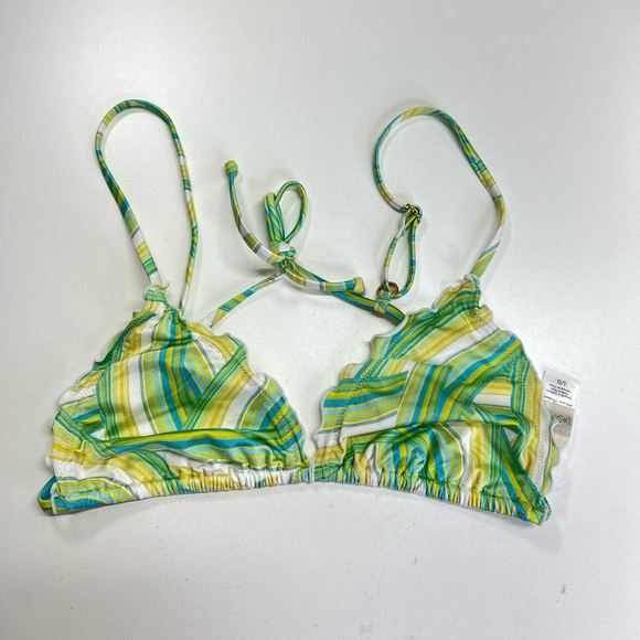 L*Space Maggie Frenchi Bikini Top Size Large NEW in Over The Rainbow Green - Picture 2 of 10
